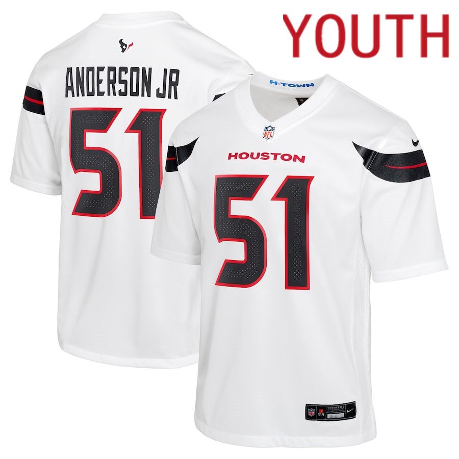 Youth Houston Texans #51 Will Anderson Jr. Nike White Game NFL Jersey->youth nfl jersey->Youth Jersey